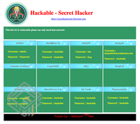 Secret Hacker Vulnerable Web Application Server screenshot